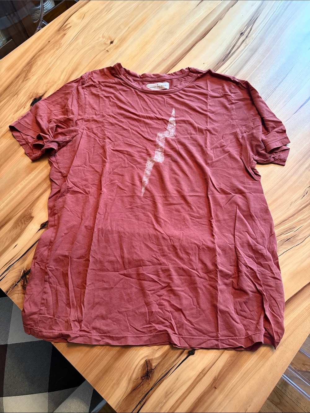 imogene + willie Rust Short Sleeve Crew Tee with Lightning Graphic